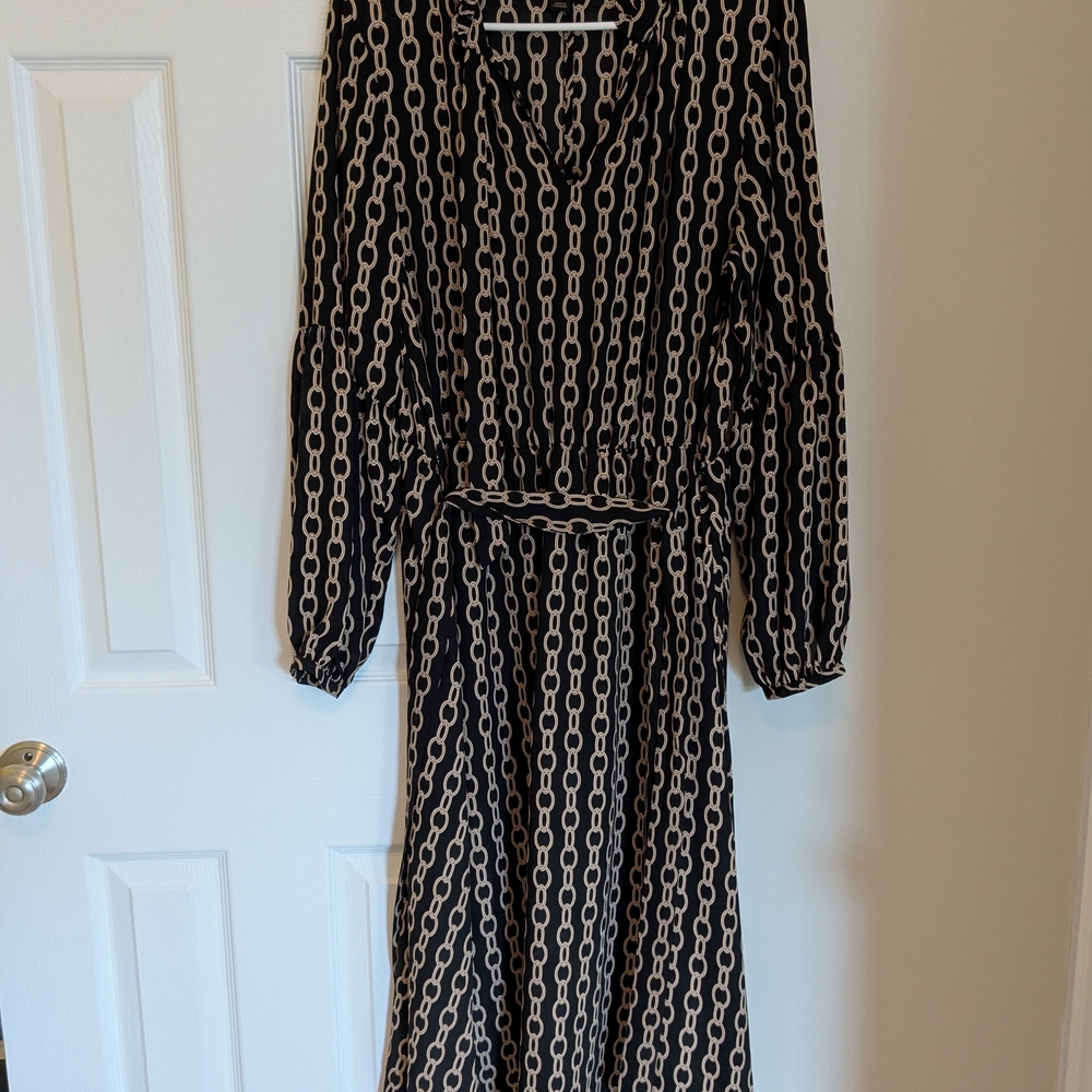 Worthington Black and White Long Sleeve Dress